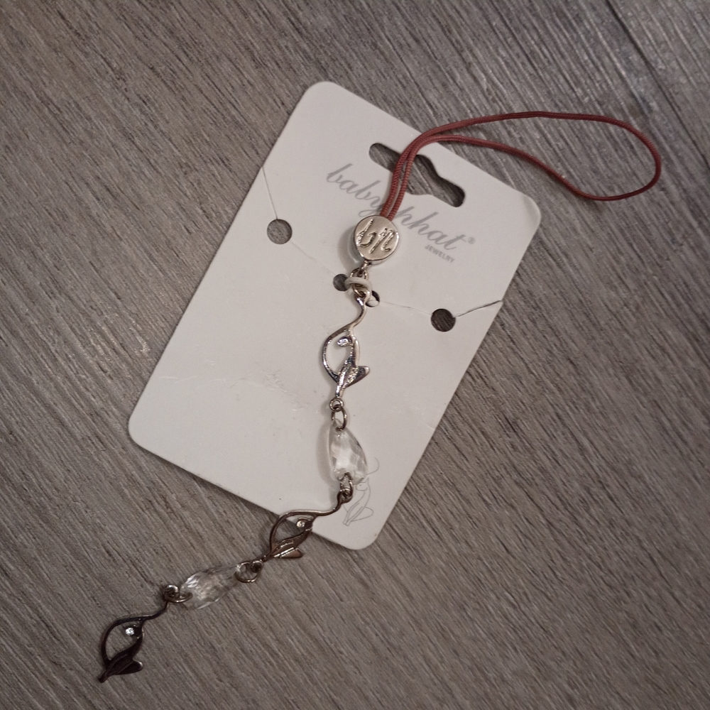 BabyPhat Silver & Clear Crystal Phone Charm